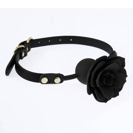 Silicone Rose Ball Gag | Breathable BDSM Bondage Flower Open Mouth Gag for Couples | Adult BDSM Games Restraint Toy - Passion Pulse Adult