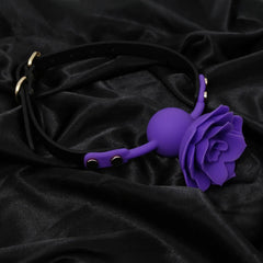 Silicone Rose Ball Gag | Breathable BDSM Bondage Flower Open Mouth Gag for Couples | Adult BDSM Games Restraint Toy