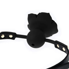 Silicone Rose Ball Gag | Breathable BDSM Bondage Flower Open Mouth Gag for Couples | Adult BDSM Games Restraint Toy