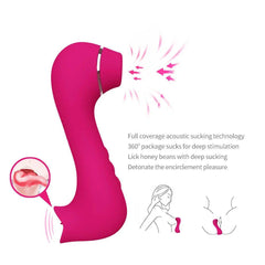 Sucking tongue licking G-spot patting double head vibrator