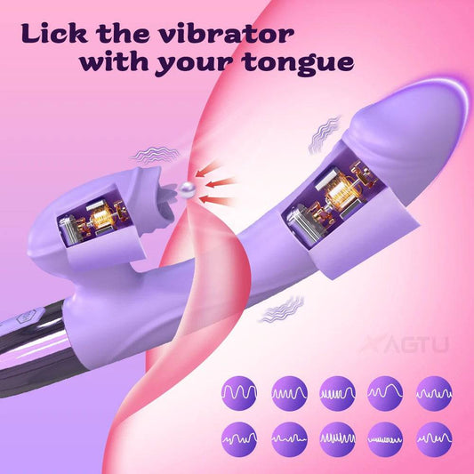 Tongue Licking Dildo Vibrator