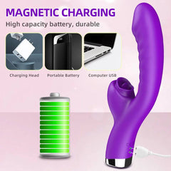 Vibrator for Women: 2-in-1 Licking Machine, Clitoris Stimulator, Powerful G-Spot Dildo Wand, Female Clit Sucker - Adult Sex Toy