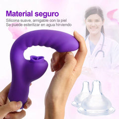 Vibrator for Women: 2-in-1 Licking Machine, Clitoris Stimulator, Powerful G-Spot Dildo Wand, Female Clit Sucker - Adult Sex Toy