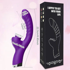 Vibrator for Women: 2-in-1 Licking Machine, Clitoris Stimulator, Powerful G-Spot Dildo Wand, Female Clit Sucker - Adult Sex Toy