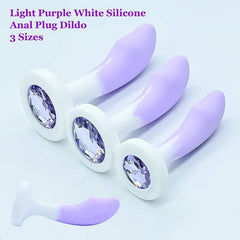 Silicone Anal Plug Set – Crystal Base Anal Trainer in 3 Sizes