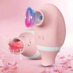 2-in-1 Clitoral Sucking Vibrator: G-Spot Suction Cup with Licking Dual Stimulation, Nipple Massager - Hardcore Adult Sex Toy for Women