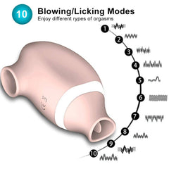 2-in-1 Clitoral Sucking Vibrator: G-Spot Suction Cup with Licking Dual Stimulation, Nipple Massager - Hardcore Adult Sex Toy for Women