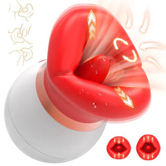 3-in-1 Rose Vibrator: Tongue Sucking & Licking Clitoris, Nipple Stimulator for Women & Couples