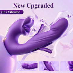 3-in-1 Tongue Licking & Flapping G-Spot Vibrator