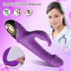 Rabbit Thrusting Vibrator: Automatic Telescopic G-Spot and Clitoris Stimulator - Female Masturbation Sex Toy for Adults