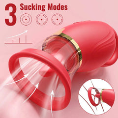 Tongue Sucking Licking Vibrator for Women: Clitoris Vacuum Sucker Stimulator, Oral Vagina and Nipples Vibrating - Adult Sex Toy