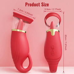 Tongue Sucking Licking Vibrator for Women: Clitoris Vacuum Sucker Stimulator, Oral Vagina and Nipples Vibrating - Adult Sex Toy