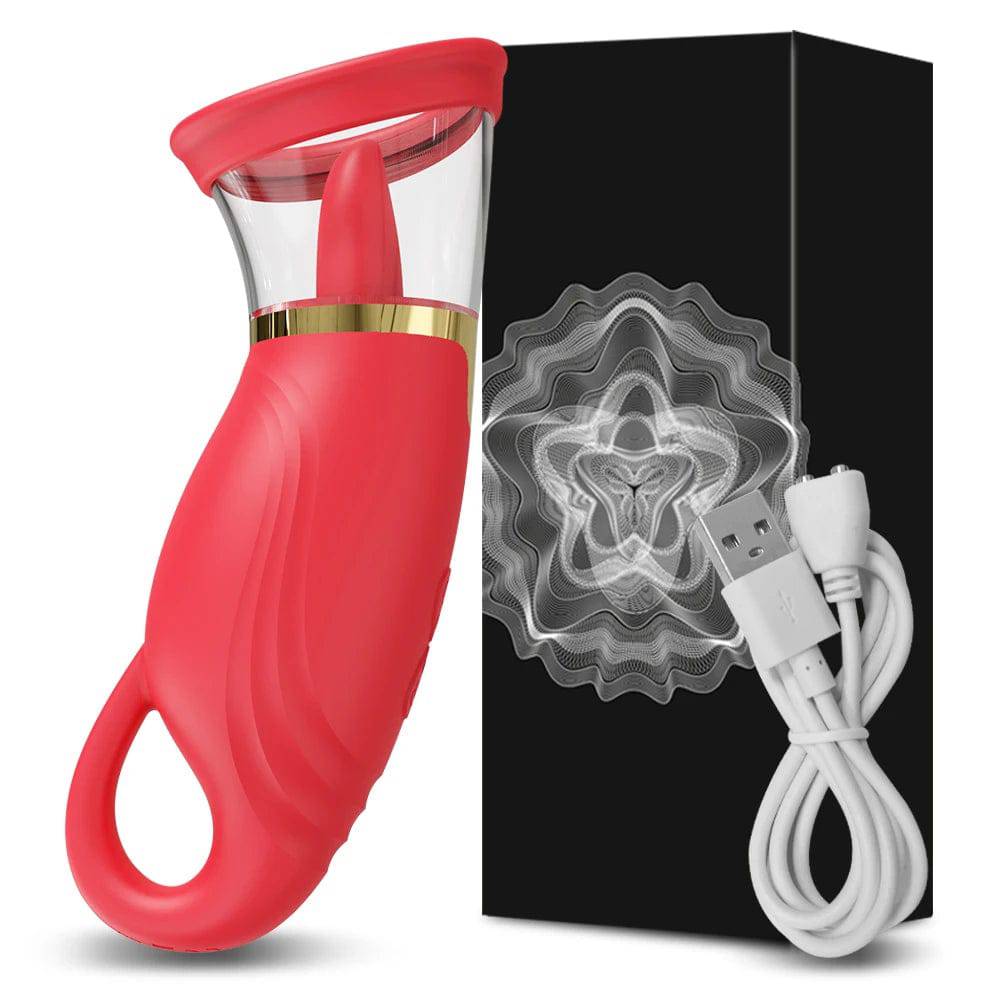 Tongue Sucking Licking Vibrator for Women: Clitoris Vacuum Sucker Stimulator, Oral Vagina and Nipples Vibrating - Adult Sex Toy