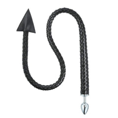 Devil Tail Metal Anal Plug with PU Leather Whip - Cosplay and Roleplay Butt Plug for Couples, Men, and Women BDSM Games