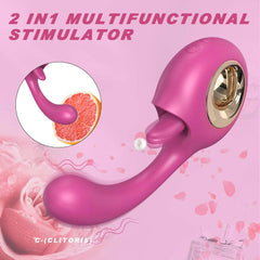 G-spot Vibrator for Women with Tongue Licking: 2-in-1 Powerful Clit and Clitoris Stimulator, Oral Medical Silicone Sex Toy