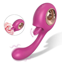 G-spot Vibrator for Women with Tongue Licking: 2-in-1 Powerful Clit and Clitoris Stimulator, Oral Medical Silicone Sex Toy