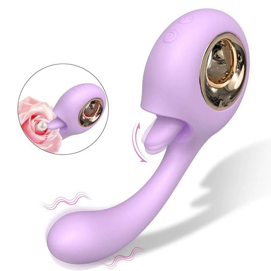 G-spot Vibrator for Women with Tongue Licking: 2-in-1 Powerful Clit and Clitoris Stimulator, Oral Medical Silicone Sex Toy