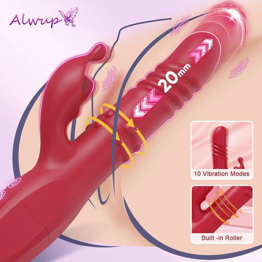 Powerful Rabbit Vibrator – G-Spot & Clitoral Stimulation with Telescopic Rotating Motion