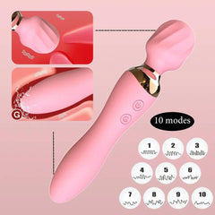 Powerful Wand Vibrator for Women: 10 Modes, Clitoris Stimulator, G-Spot and Vagina Massager - Adult Sex Toy for Masturbation