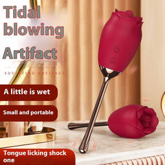 Rose Tongue Licking Sucking Vibrating Wand