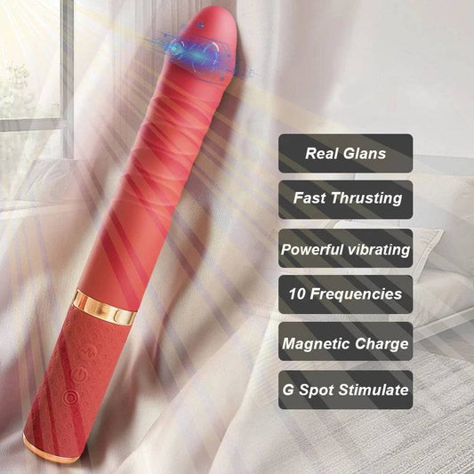 Telescopic G Spot Dildo Vibrator: Vagina & Clitoris Stimulator for Women