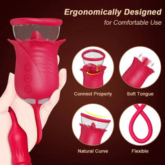 Tongue-Licking Vibrator & Breast Massager – Nipple and Vaginal Stimulator for Women