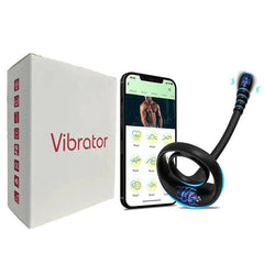 Cock Ring Prostate Vibrator: Sex Toy for Men, APP Wireless, 10 Modes, Testicle Massage, Anal Butt Plug, Penis Ring, Male Masturbator - 18+