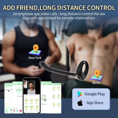 Cock Ring Prostate Vibrator: Sex Toy for Men, APP Wireless, 10 Modes, Testicle Massage, Anal Butt Plug, Penis Ring, Male Masturbator - 18+