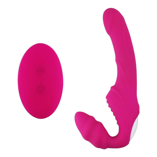 Dual Motor Strapless Strap-On Dildo Vibrator – G-Spot & Clitoral Stimulation for Couples