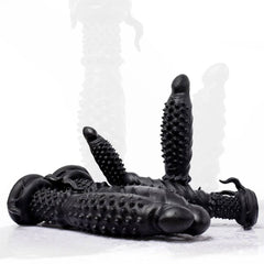 Oieffur Black Dildo With Spikes Silicone Dildo