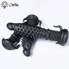 Oieffur Black Dildo With Spikes Silicone Dildo