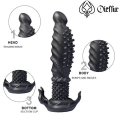 Oieffur Black Dildo With Spikes Silicone Dildo