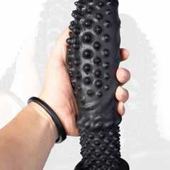 Oieffur Black Dildo With Spikes Silicone Dildo