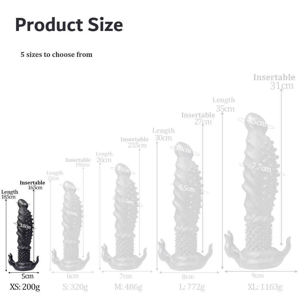 Oieffur Black Dildo With Spikes Silicone Dildo - Passion Pulse Adult