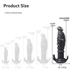 Oieffur Black Dildo With Spikes Silicone Dildo