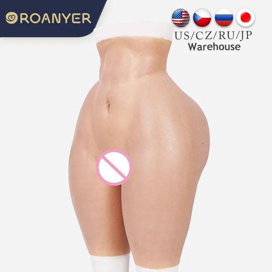 ROANYER Padded Hip Enhancer Silicone Panties: Crossdresser Fake Ass with Rich Buttocks and Vagina, Soft Underwear Male to Female Transformation