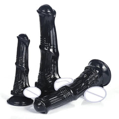 Huge Transparent Black Horse Dildo - Realistic TPE with Strong Suction Cup