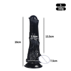 Huge Transparent Black Horse Dildo - Realistic TPE with Strong Suction Cup