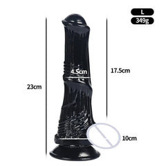 Huge Transparent Black Horse Dildo - Realistic TPE with Strong Suction Cup