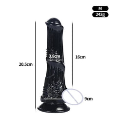 Huge Transparent Black Horse Dildo - Realistic TPE with Strong Suction Cup