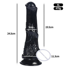 Huge Transparent Black Horse Dildo - Realistic TPE with Strong Suction Cup