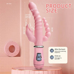 3-in-1 Dildo Vibrator: Tongue Licking, Rabbit Patting G-Spot and Clit Vagina Stimulator, Anal Plug - Adult Sex Toy for Women Masturbator