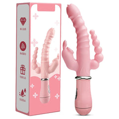 3-in-1 Dildo Vibrator: Tongue Licking, Rabbit Patting G-Spot and Clit Vagina Stimulator, Anal Plug - Adult Sex Toy for Women Masturbator