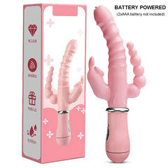 3-in-1 Dildo Vibrator: Tongue Licking, Rabbit Patting G-Spot and Clit Vagina Stimulator, Anal Plug - Adult Sex Toy for Women Masturbator