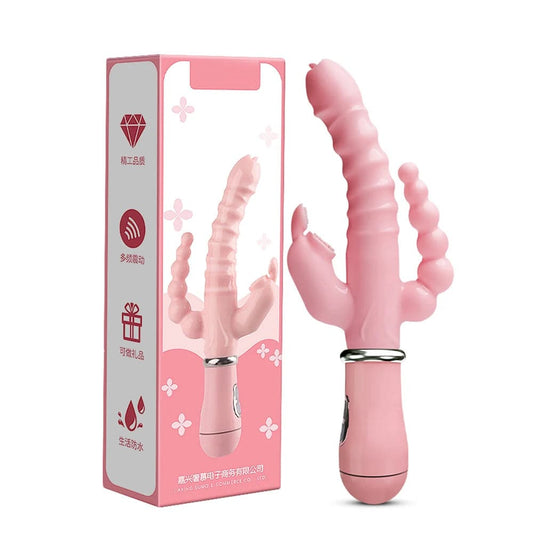 LicklIp 3-in-1 Rabbit Vibrator – Dildo with Tongue-Licking & Dual Rod Stimulation