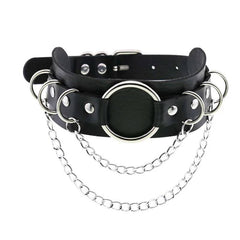 Harajuku Punk Rock Rivet Goth Choker | PU Leather Collar with Heart, Cross & Spikes | Hip Hop Bondage Jewelry for Women