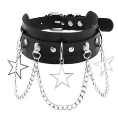 Harajuku Punk Rock Rivet Goth Choker | PU Leather Collar with Heart, Cross & Spikes | Hip Hop Bondage Jewelry for Women