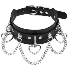 Harajuku Punk Rock Rivet Goth Choker | PU Leather Collar with Heart, Cross & Spikes | Hip Hop Bondage Jewelry for Women