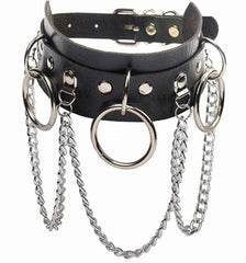 Harajuku Punk Rock Rivet Goth Choker | PU Leather Collar with Heart, Cross & Spikes | Hip Hop Bondage Jewelry for Women