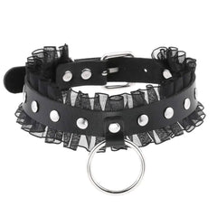 Harajuku Punk Rock Rivet Goth Choker | PU Leather Collar with Heart, Cross & Spikes | Hip Hop Bondage Jewelry for Women